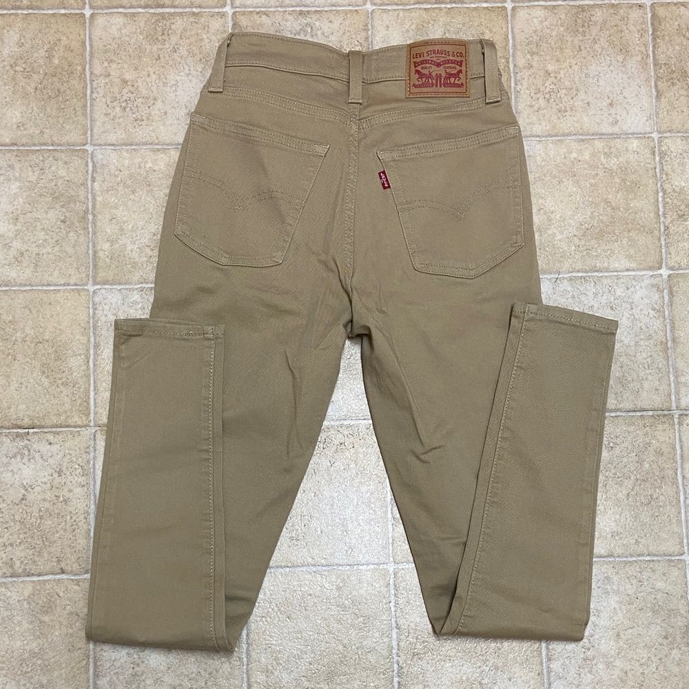 Levi's 721 High Rise Skinny Stretch Khaki Workwear Pants Size W26 L30